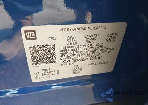 2023 Cadillac Xt4 Fwd Sport z USA, uszkodzony, nr VIN 1GYFZER40PF104167